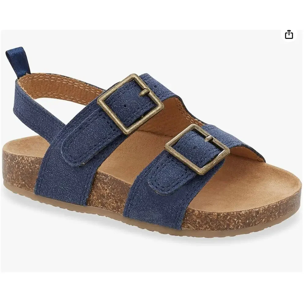 OshKosh B'Gosh Boys Bruno Sandal Navy Blue Size 11 New Slip On Little Kid